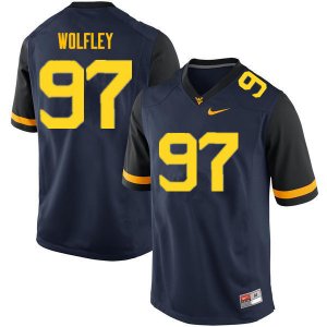 Men's West Virginia Mountaineers NCAA #97 Stone Wolfley Navy Authentic Nike Stitched College Football Jersey EL15C30MM